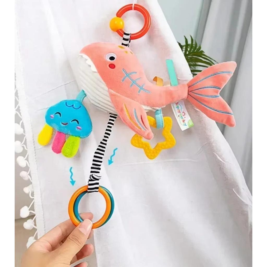 Baby Bed Hanging Rattle Drawstring Baby Toys Baby Rattle Stroller Toy Bebe Educational Toys Hand Grip Animal Music Sounding Toy