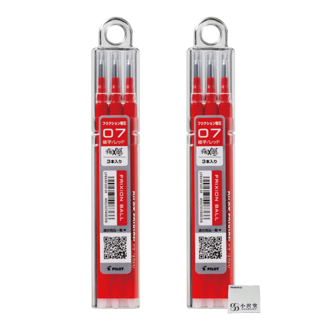 

Pilot FriXion Single Set of Red OZAWA Set Refills, Color, 0.7mm, Red, 6, Cartridges, LFBKRF30F-3R,