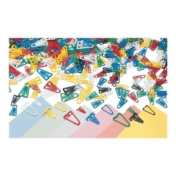 Laurel Plastiklips Trombones triangulaire 35 mm polystyrène toutes les couleurs, assorties pack de 200