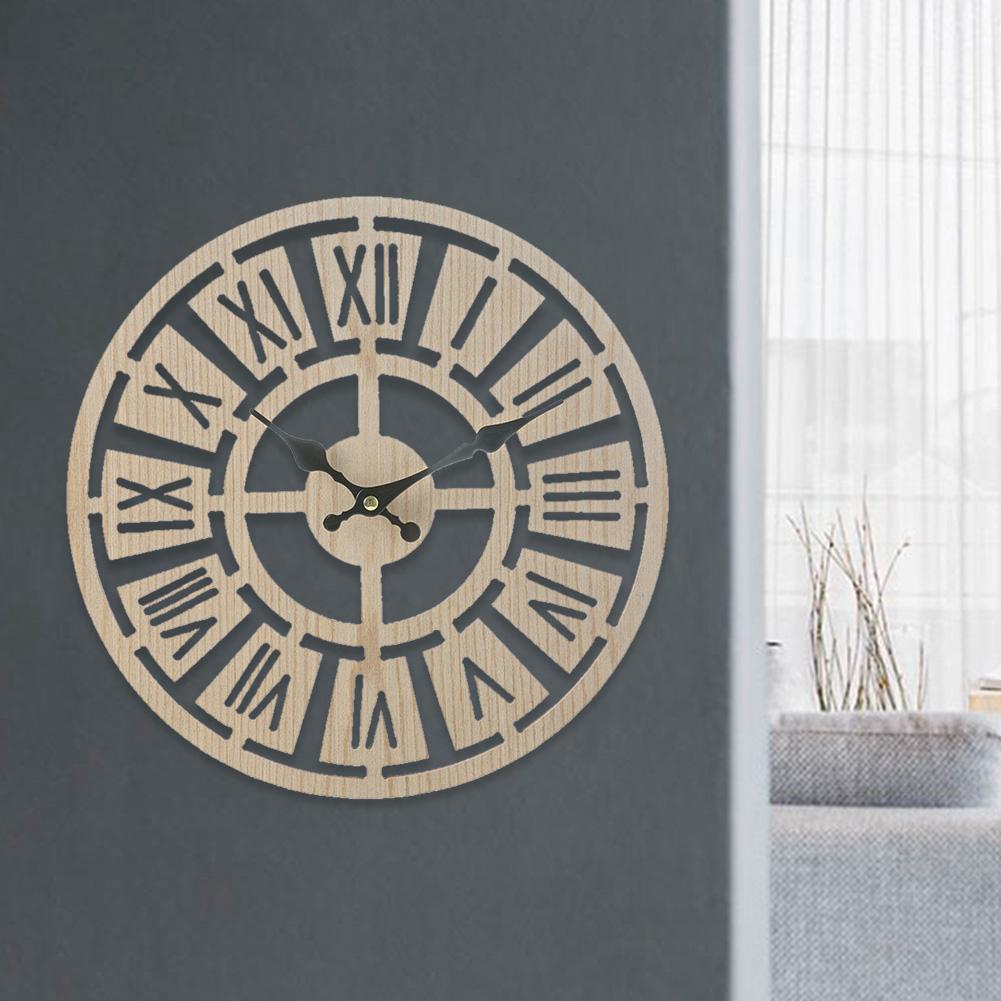 Wooden  Analog Display Decor Garden Hallway Outdoor Hanging Wall Clock (33cm)