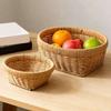 Breathable Vegetable Baskets for Fresh Produce Imitation Rattan Storage Basket, Hand Woven Hollow Organizing Fruit Bowls Kitchen Counter Bin,