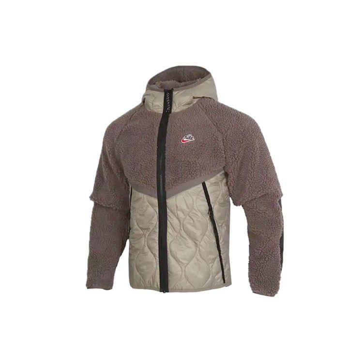 Nike Men s Sportswear Heritage Hooded Fleece Full-Zip Jacket Olive Grey Mystic Stone Black CU4447-040 M