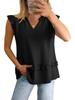 2026 Summer European & American Women's Solid Color Ruffled V-Neck Vest