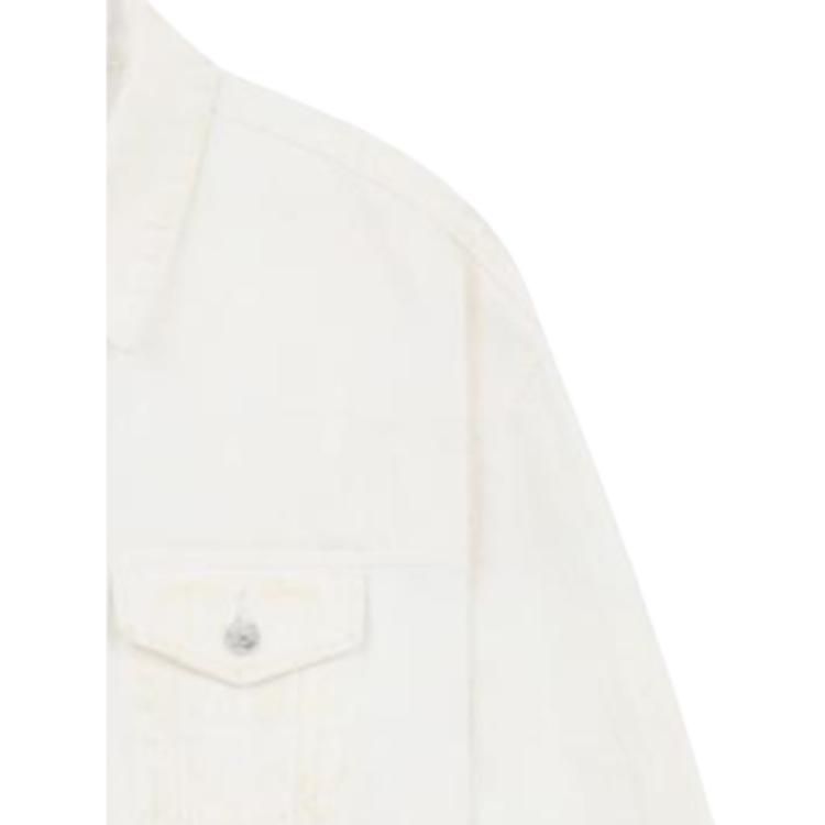 We11done Ss23 Water-Washed Single-Breasted Loose Motorcycle Denim Jacket Unisex jackets White WD-DJ1-23-318-U-WH