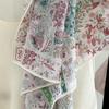 111 mulberry silk georgette medium square scarf spring and summer light flower print curled silk scarf versatile shawl