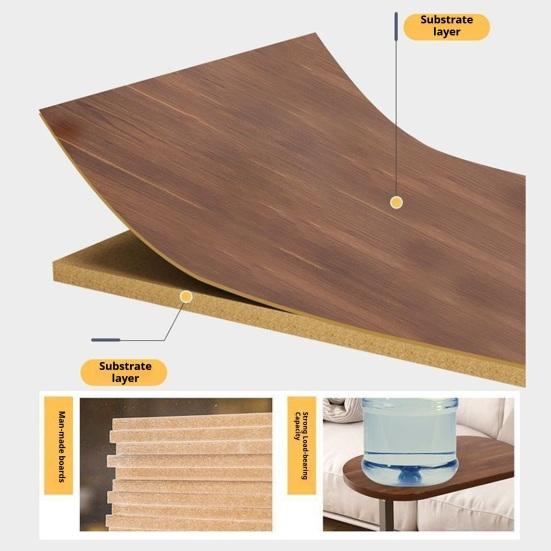 Mesa Lateral em Forma de C Sala de Estar Quarto Canto do Escritório Estrutura de Metal Mesa de Centro Mesa de Cabeceira Moderna Mesa Lateral Oval para Sofá Sofá Espaço Pequeno