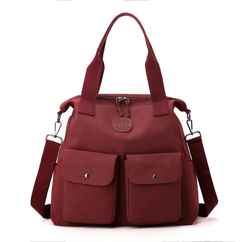 

Женская сумка-тоут большой вместимости, сумка через плечо, сумка-хобо, многосекционная сумка на плечо темно-красного