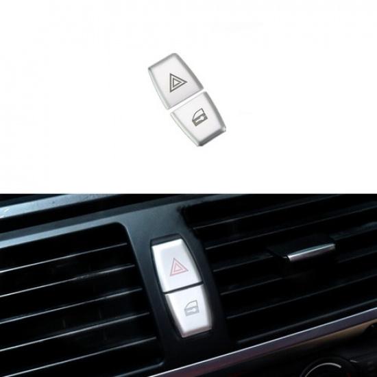 Silver ABS Car Warning Light Button Cover Sticker For BMW X5 X6 E70 E71 2009-13