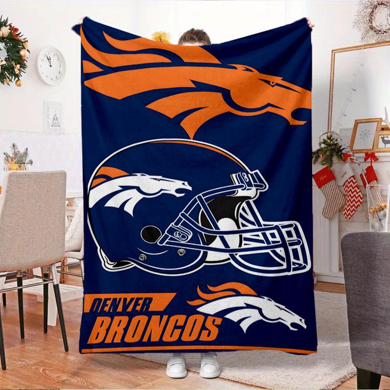 Denver Broncos Blanket Outdoor Flannel Blanket for Camping, Hiking, Garden Parties, Picnic Essentials,gift for family and friends