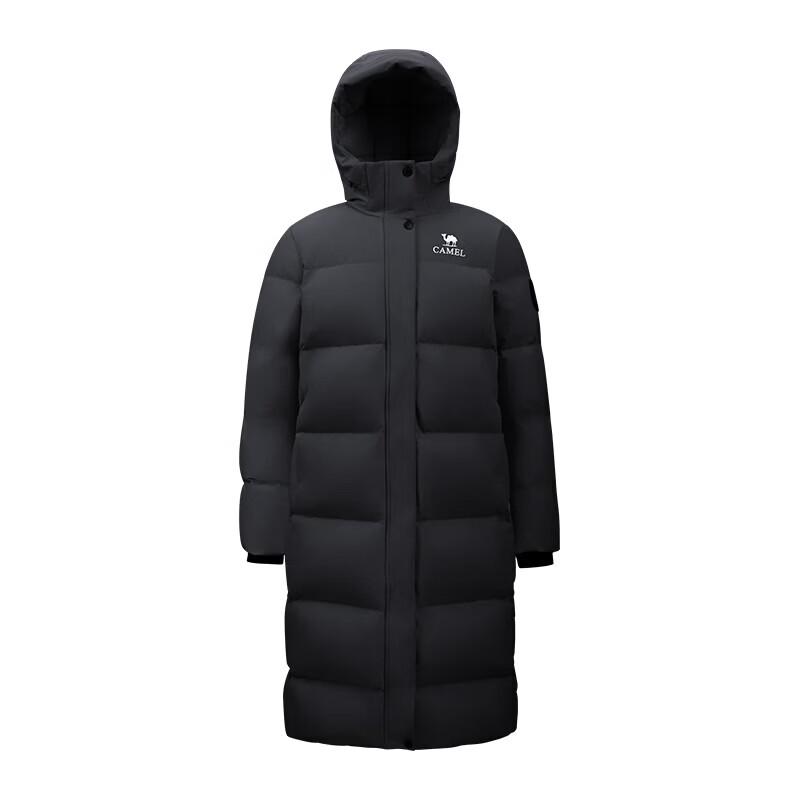 Camel Women's Long Hooded Goose Down Puffer Jacket M25CAU7047