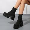 Brand Women Boots Platform Heels  Lightweight Casual Shoes for Women Chunky Heels Block Heel  Fashion Girls Sock Boots