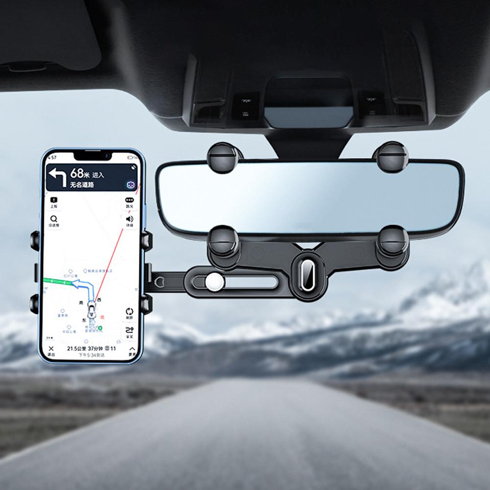 Snap-on Teleskopische Autotelefonhalterung Auto Innenraum Rückspiegel GPS Handyhalterung Einziehbar Fahrrekorder Halterung