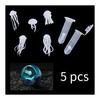 3D Marine Life Sea Jellyfish Silicone Mold Material for Resin Encapsulation UV Resin Mold DIY Decoration Material Material Ultra Small 5 Sets Crystal
