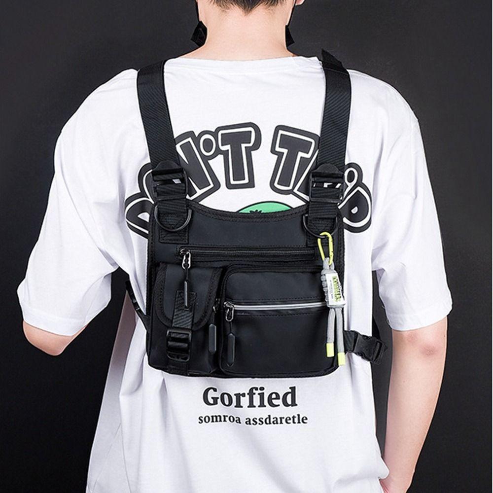 Oxford Cloth Men Chest Bag Large Capacity Message Crossbody Pouch Zipper Man' s Vest Bag Unisex