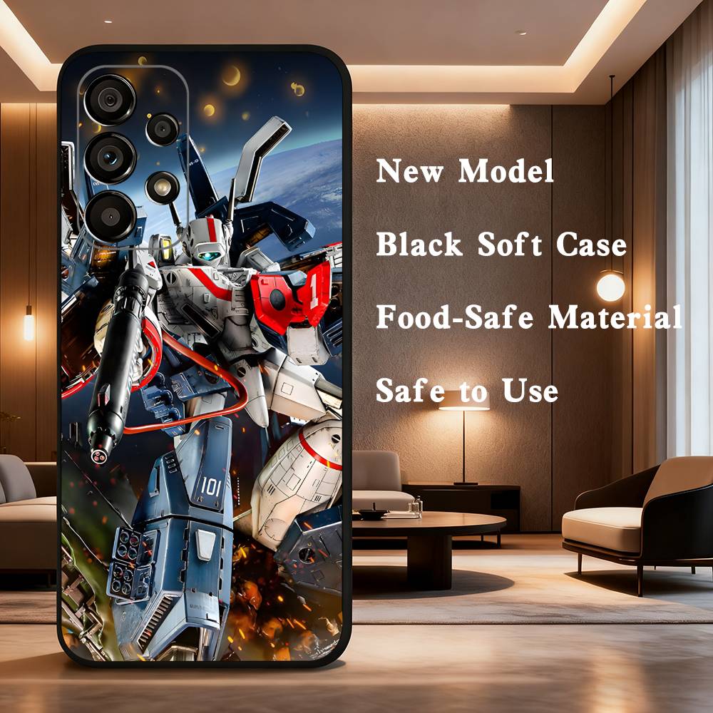 R-Robotech Macross For Samsung Galaxy A73,31,Note,22,71,53,32,72,41,8,9,52,J7,Soft Black Silicone Cover Case