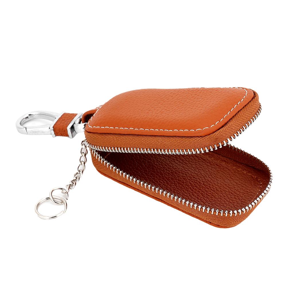 Universal PU Leather Car Remote Key Fob Bag Smart Key Holder Case (Brown)