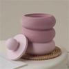 2pcs/set Small Pot Jars Silicone Molds with Lid for Concrete Plaster Resin Epoxy Craft DIY