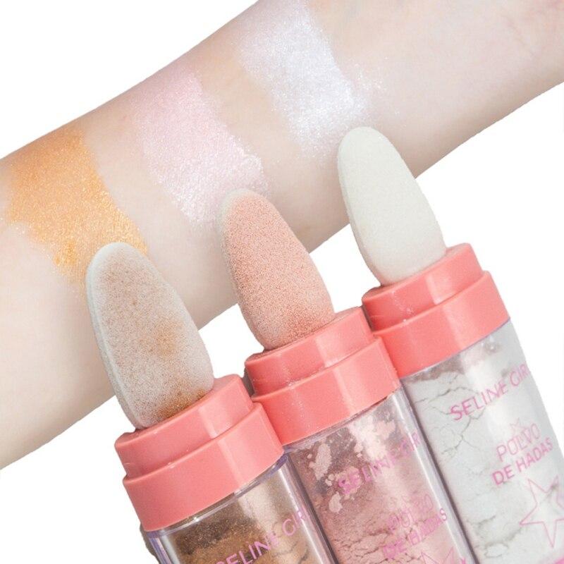 3 Colors Face Body Shimmer Highlighter Powder Shimmer Contour Blush Brighten Skin Tone Lightweight Neck Leg Makeup