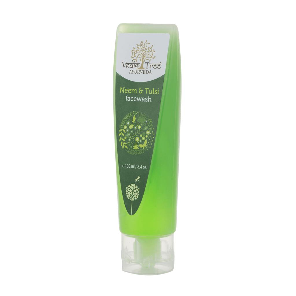 Гель для умывания с Нимом и Тулси (100 мл), Neem & Tulsi Facewash,  Vedik Tree