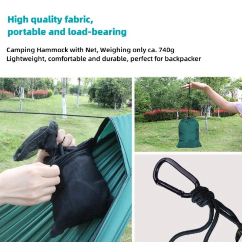 1-2 Person Camping Hammock Mosquito Net Portable Lightweight 2.8x1.4m/9.2x4.6ft with Carry Bag Outdoor Hammock Yard Swing