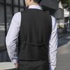 Men Suit Waistcoat V-neck Sleeveless Single Breasted Suit Vest with Pockets Solid Color Ergonomic Tailoring Waistcoat