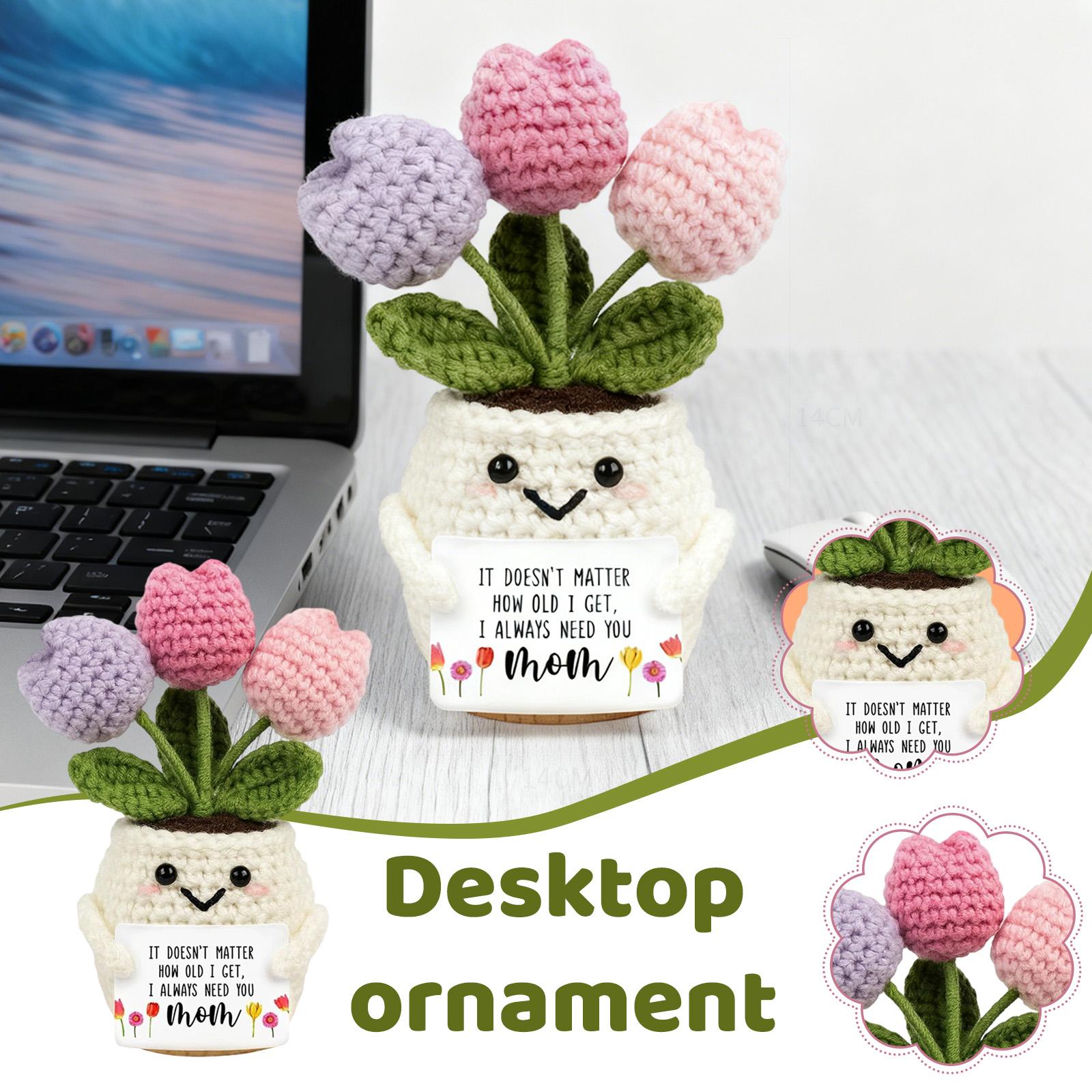 Knitted Finished Gift Potted Plant Doll, Potted Plant, Hand-crocheted Doll One Size