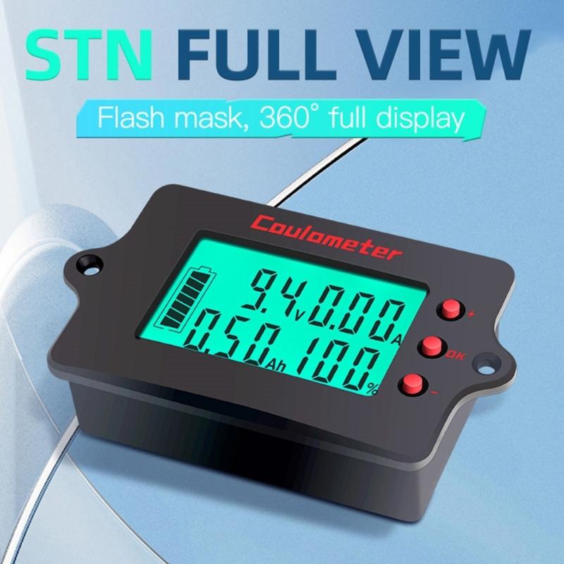 Battery Coulomb Counter Battery Charger Amp Meter Accurate Voltages Monitoring from 8V To 120V for Electric Vehicles