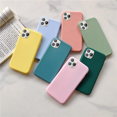 Weiche Silikon-Telefonhülle für iPhone 13 12 11 Pro Max SE 2020 X XR XS 6 6s 7 8 Plus 11 Candy Color Back Protector Cover Case
