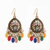 Light Luxury Water Drop Pearl Bead Tassel Earrings In Vintage Ethnic Style European and American Women's Long Earrings