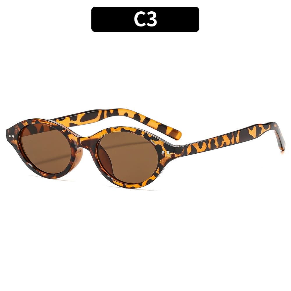 Small Oval Sunglasses for Women Brand Design Leopard Tortoise Shell Sun Glasses Outdoor Shades Female UV