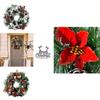 Stunning Wall Hanging Christmas Wreath With White Ornaments And Red Berries For Festive Decor