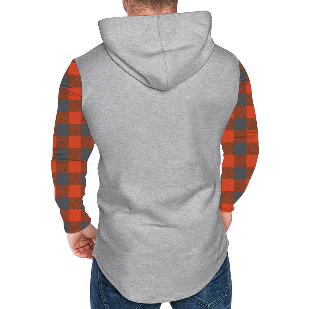 Men's Hooded Sweatshirt, Contrasting Color Sweatshirt, Sports  Casual Jacket