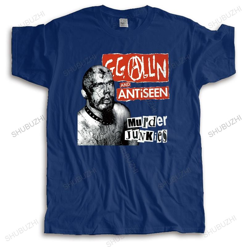 summer tshirt Unisex brand teeshirt GG ALLIN Cover Black   ANTISEEN MURDER JUNK ES male High Quality streetwear tee shirts S