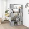 VidaXL Room Divider Bookcase Concrete Grey 100x24x155 Cm Chipboard