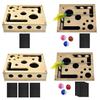 Cat Nail File Box, Wooden Cat Enrichment Box Puzzle Toy, Interactive Cat Scratcher, Nail File Toy Includes Sandpaper for Indoor