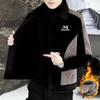 Imitation Mink Fur Men's Woolen Jacket Winter Thick and Warm Casual Trench Coat Korean Fashion Wool Blends Overcoat Men Clothing