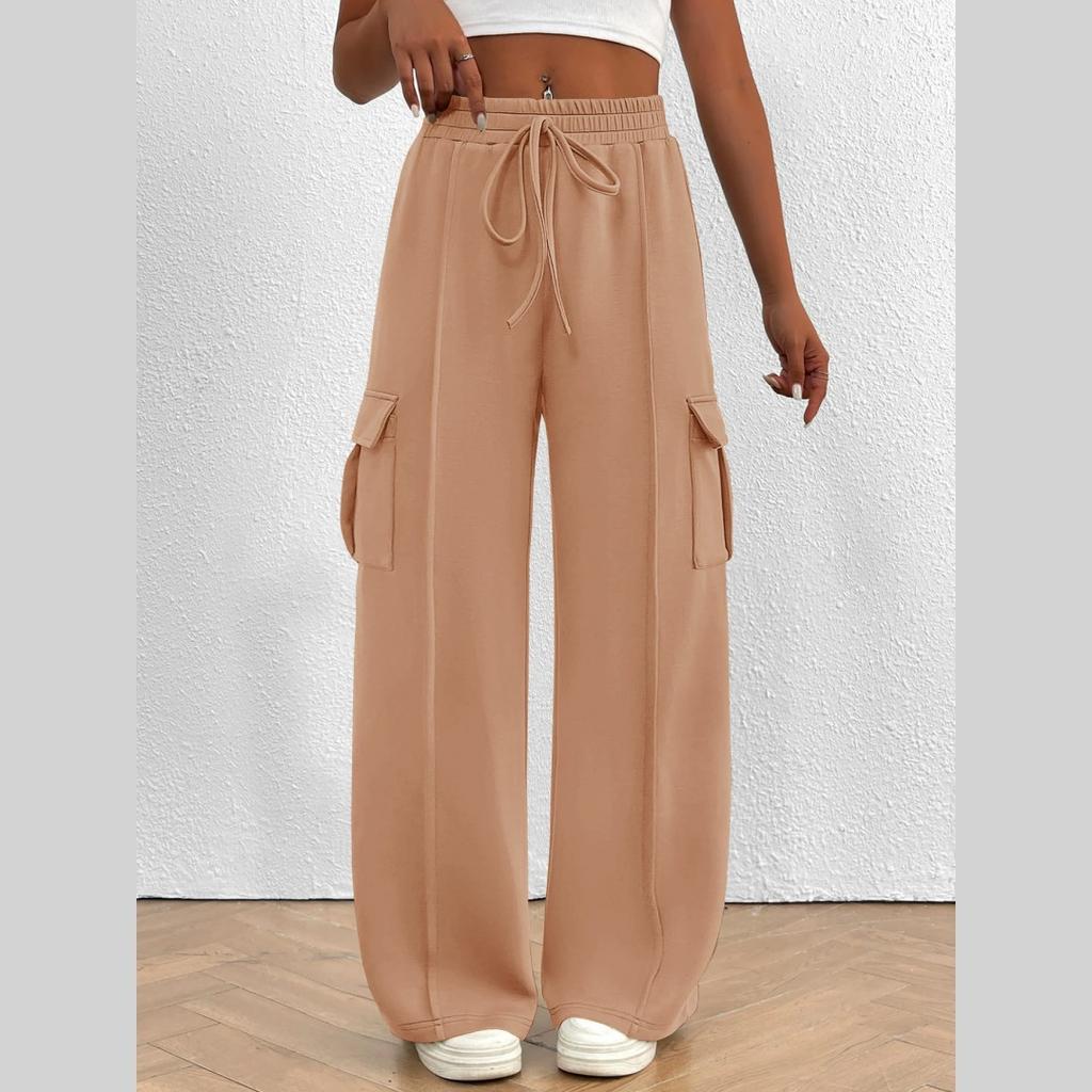 Women's Running Sports Pants Overalls Loose Wide-leg Casual Pants Casual Exercise Jogging Pants with Pockets