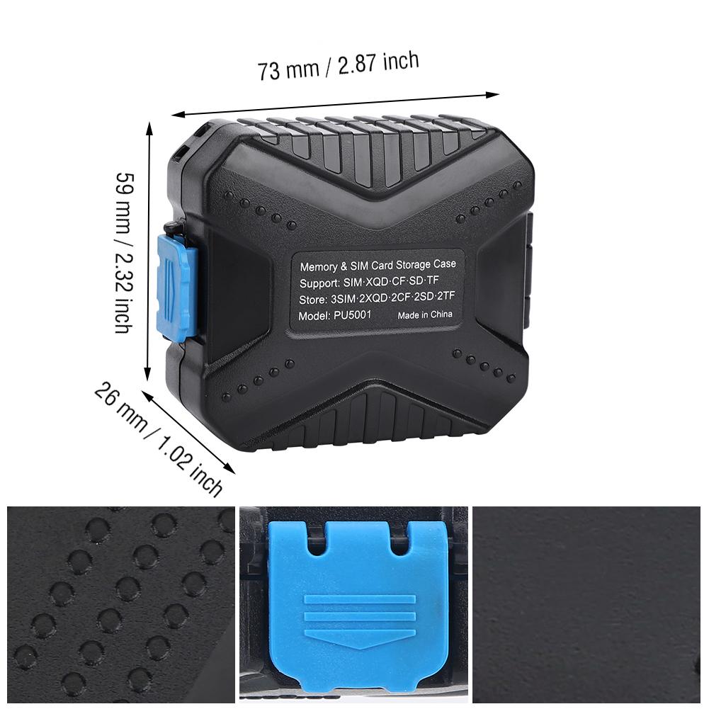 Portable Black Waterproof Memory Card Protective Carry Case Travel Holder for SD TF Cards