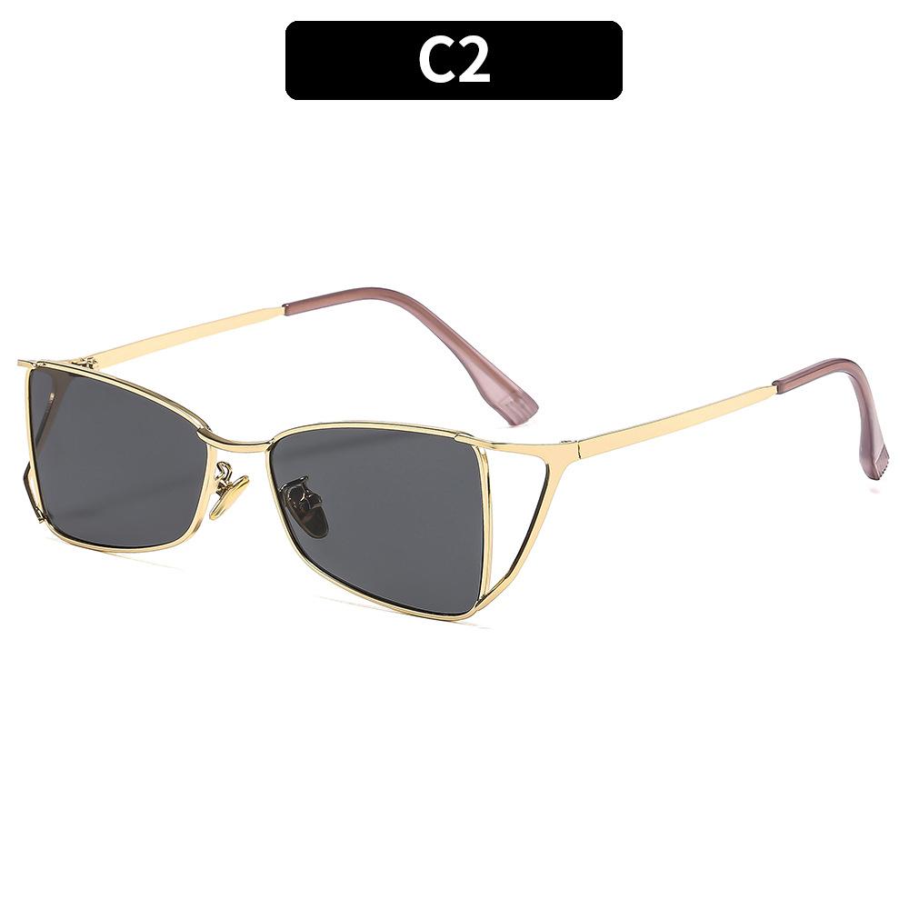Designer Eye Sunglasses Fashion Narrow Metal Frame Sun Glasses 100% Uv Protection For Women Men