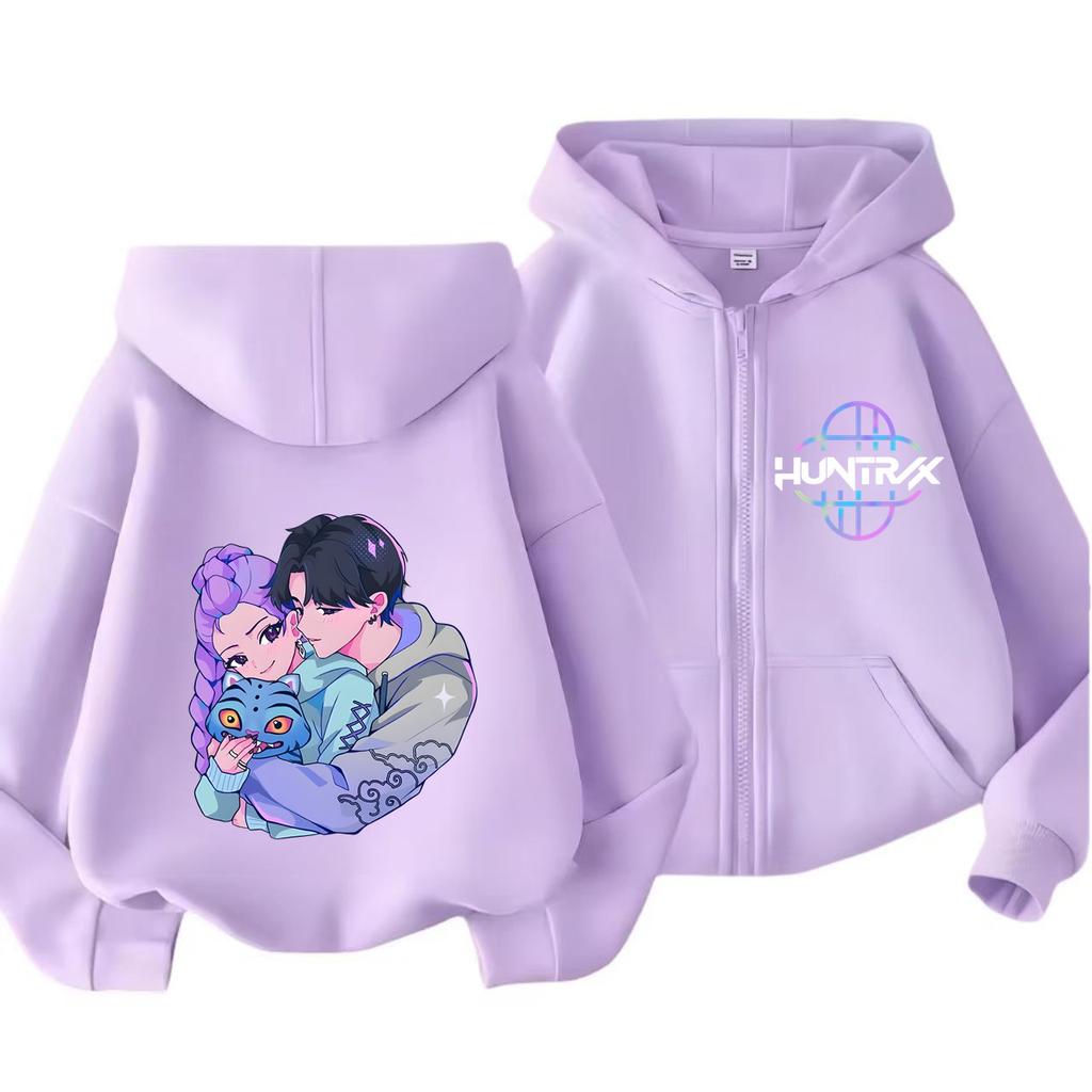 Kpop Demon Hunters Zip Up Sweatshirts Hoodie Coat Children Clothes Kid Girl Boy Sweatshirt Y2k Hoody Baby Casual Top