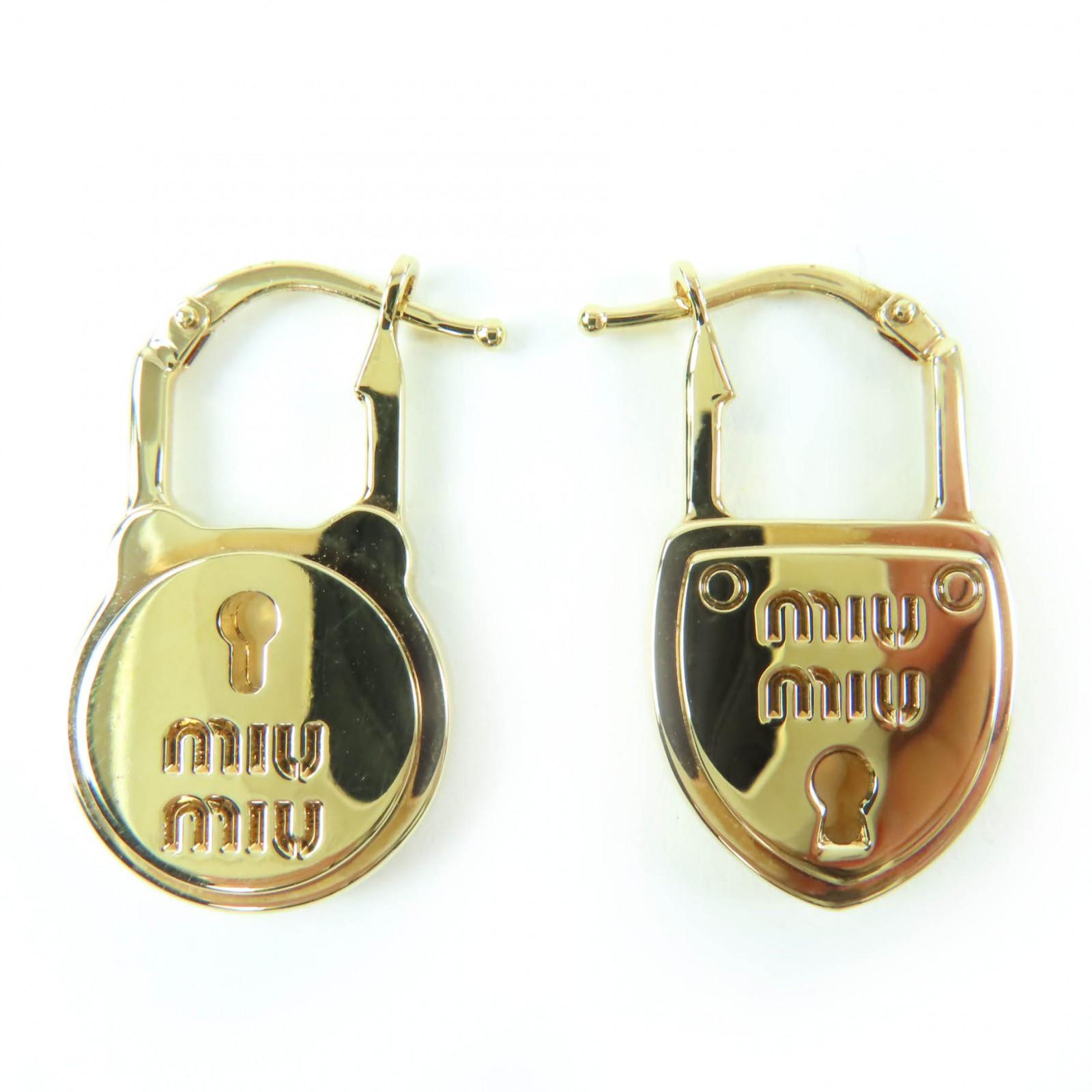 

Pristine MIUMIU Pierce Myurock gold brass Women 5I0215 Used