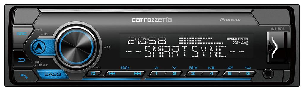 Pioneer Audio 1D bezmechanický Bluetooth USB iPod iPhone AUX DSP Carrozzeria MVH-5500
