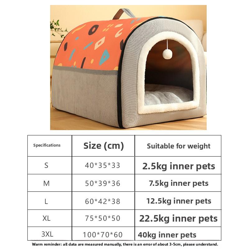 Large Dog House Warm Winter Semi Enclosed Pet Bed with Removable Cover for Cats Dogs Dog Beds for Large Dogs Pet Supplies Perros