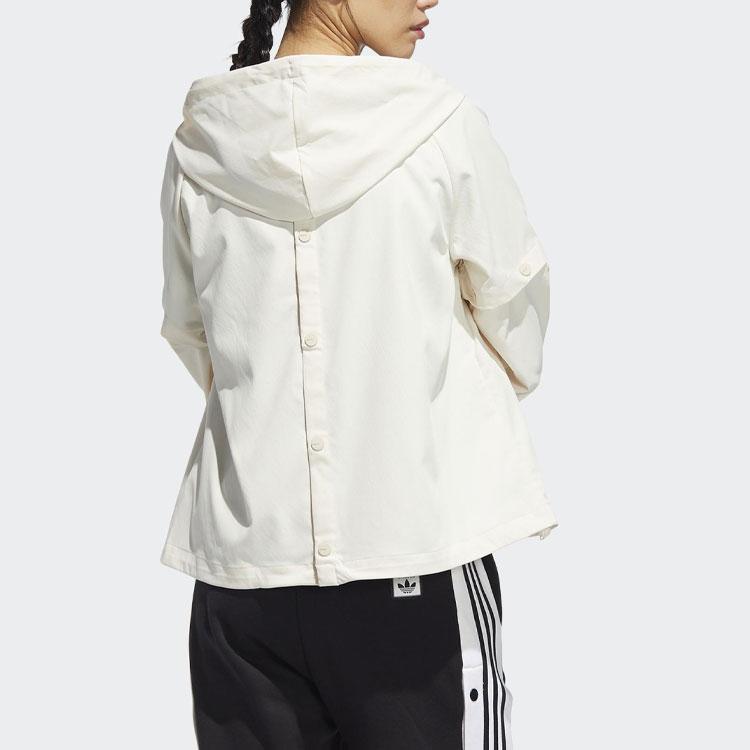 Adidas Originals Solid Color Detachable Hooded Windbreaker Women outerwear White HH9452