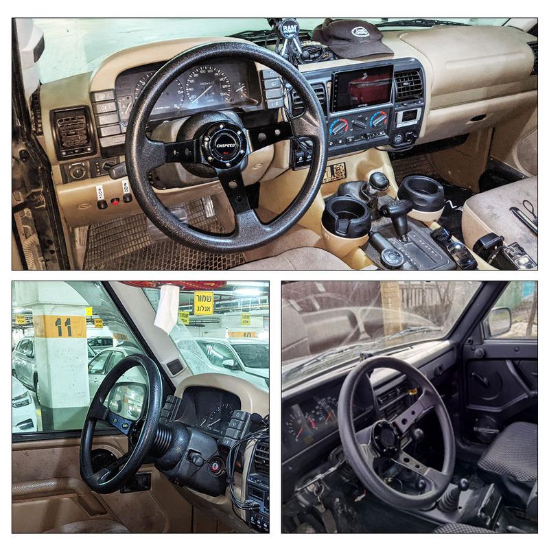 Deep Dish Corn Universal Racing PU Leather Steering Wheel 350mm 14inch Aluminum Alloy Auto Sport Drifting Steering Wheels 92mm