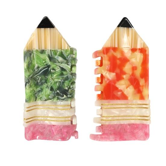 Hair Clip Pencil Shape Acetic Acid Back Head Hair Claw Anti-slip Teeth Lightweight Colorfast Large Shark Hair