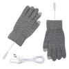 Winter Heating Gloves USB Heated Screentouch Finger Gloves for Sport Activity Full Finger Knit Ski Gloves for Men Women