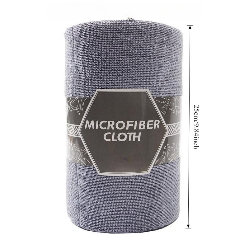 20PCS Roll Microfiber Cleaning Cloth Tearable Thickened Kitchen Towel Super Absorbent Non Shedding Washable Dish Rags 25x25cm 25x25cm-20pcs/roll серый