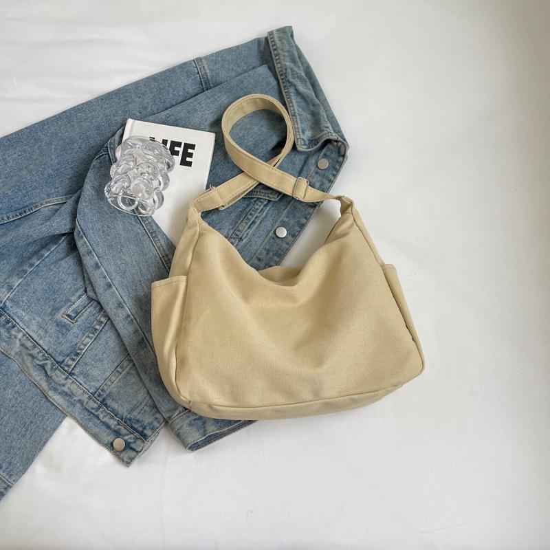 

Casual double zipper simple shoulder bag 2025 summer new fashionable solid color underarm bag versatile shoulder messenger bag хаки