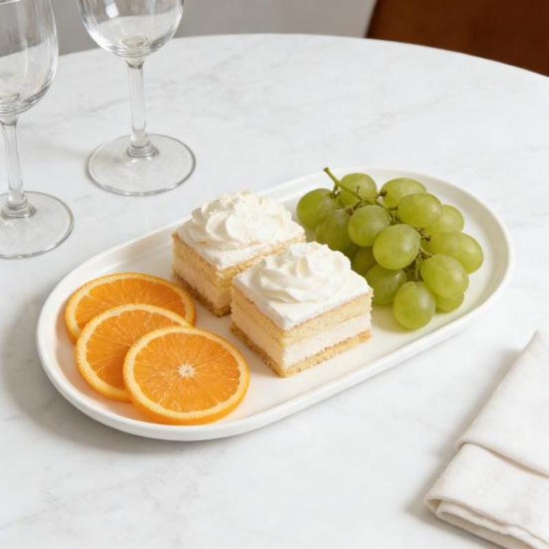 Stackable Fruit Plate Oval Shaped Reusable Dessert Tray Thickened Food Serving Platter for Camping